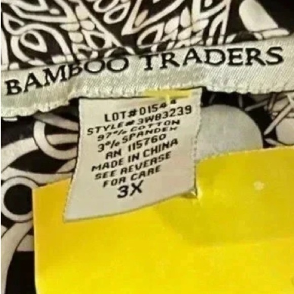 Bamboo Traders Black and White Casual Top Size 3X - Picture 3 of 3
